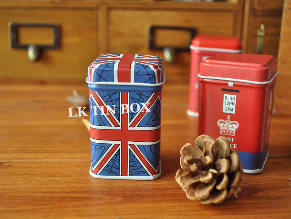 Square Coin Tin box printing with stackable lid , Metal Storage Tins