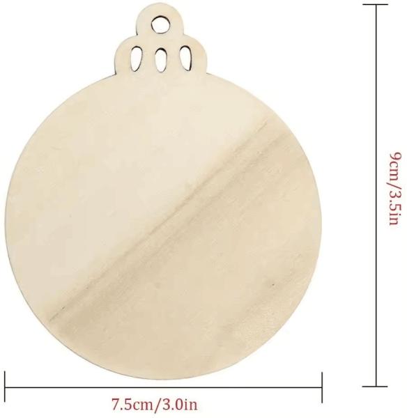 Natural Wood Slices, DIY Wooden Christmas Ornaments Unfinished Predrilled Wood Circles for Holiday Hanging Decorations