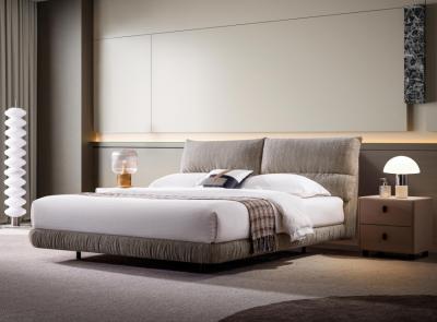Italian style light luxury fashionable fabric bed , hotel furniture