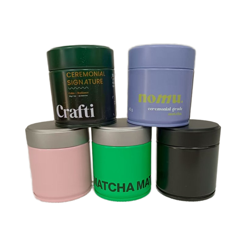 Food Grade Tea Spice Coffee Tin Box Containers Matcha Tin Cans Metal Airtight Tinplate Can Packaging