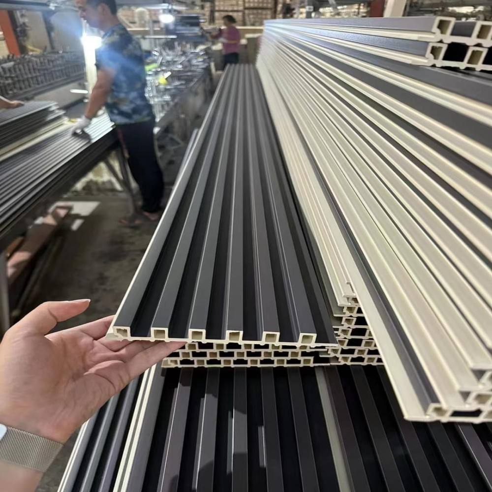 Modern Wood Plastic Composite WPC Wall Panel For Bathroom Interior PVC