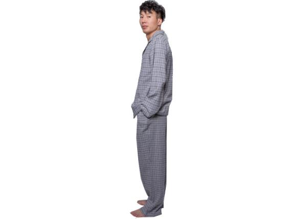Yarn Dye Stripe 100% Cotton Flannel Checked Pyjamas Long Sleeve Long Pant