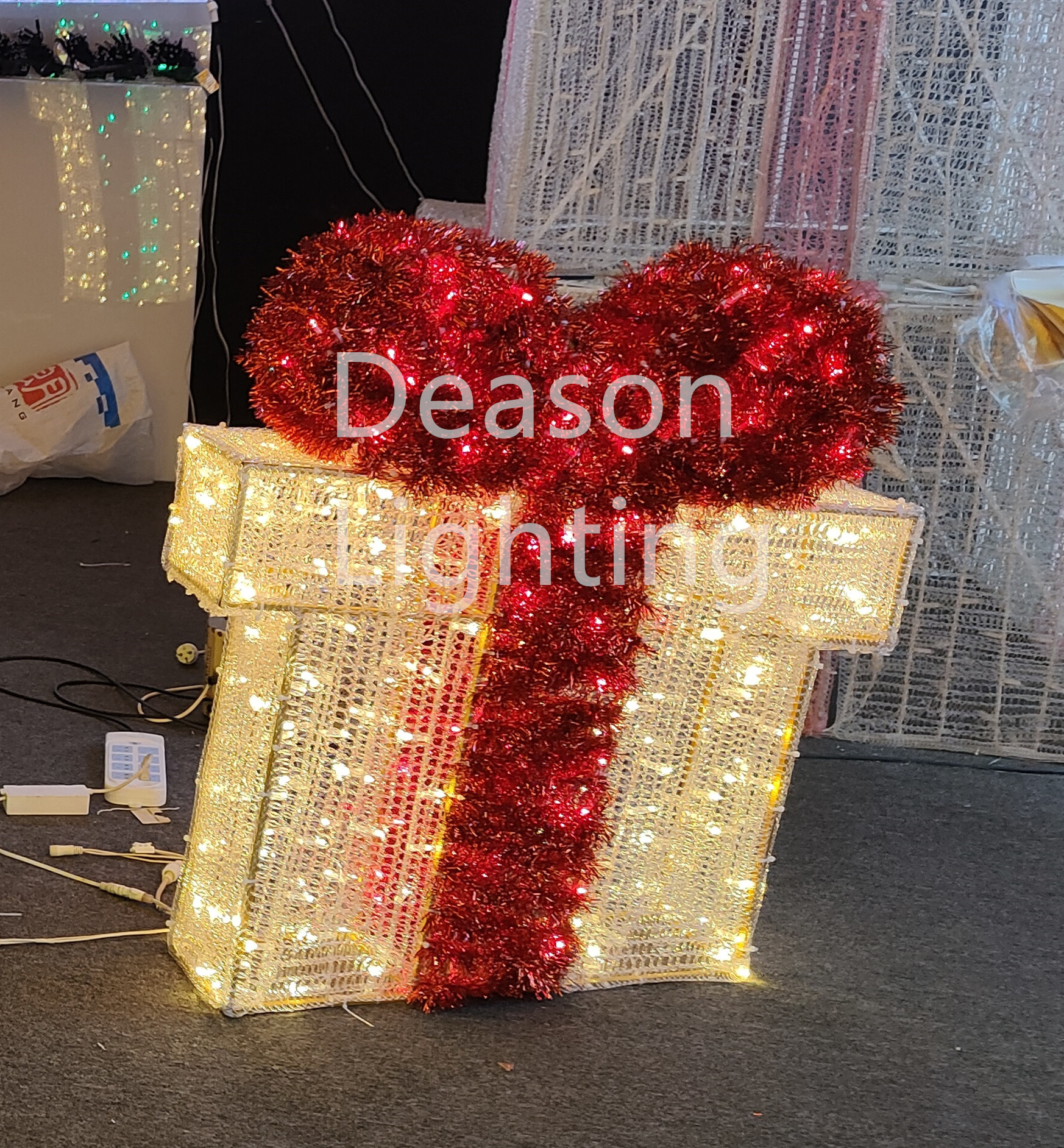 Outdoor Christmas Lights Decoration LED 3D gift box Motif light