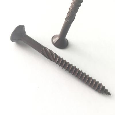 Knurled Torx Socket Flat Head AISI 410 Stainless Steel Decking Screws Brown Organic Coated U Type