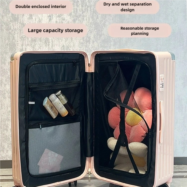 Unisex Lightweight Luxury Travel Luggage Set Designer Handcart with Rotating Casters and Large Capacity ABS PC Bag TSA Lock