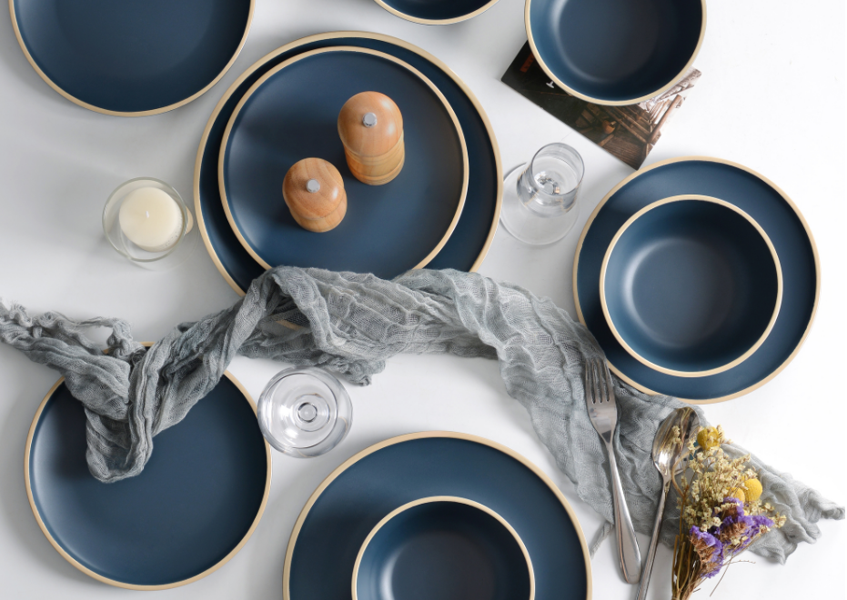 Gufaith 12 Pcs Melamine Outdoor Plates Set Modern