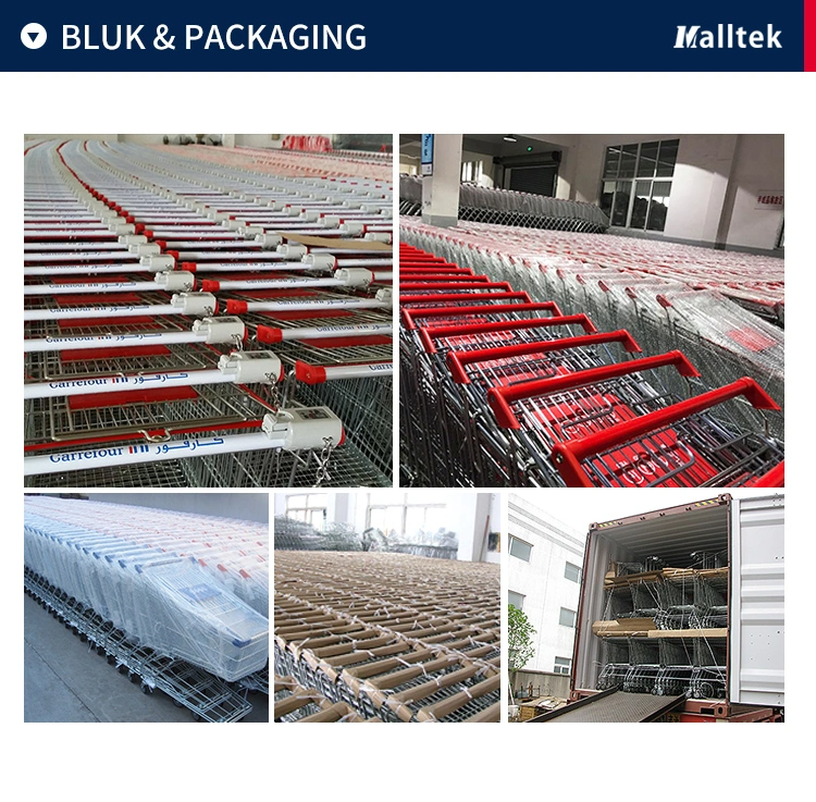 High Quality Metal Wire Shopping Cart Hot Selling Double Basket Shopping Cart Trolley