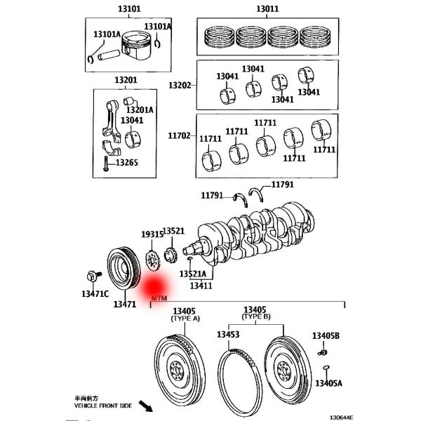 OEM 13470-22021 13470-0D010 BELT PULLEY, CRANKSHAFT FOR TOYOTA AVENSIS