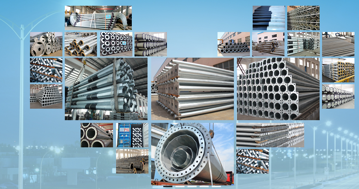 110kv Galvanization ASTM A123 Steel Electrical Poles