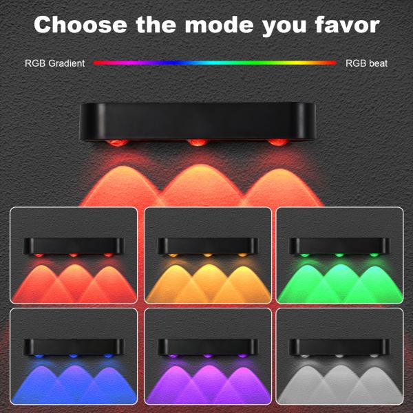 Iluminação solar IP65 para parede exterior RGB Sincronização de respiração vedação Iluminação ambiente pátio jardim