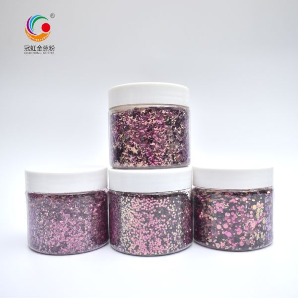 Loose Reflective Chameleon Loose Eye Glitter Powder For Nails Star Heart Printing Decorations