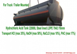 Chemical 20ft Tank Container For High Corrosive Hydrochloric Acid , Sodium Hypochlorite