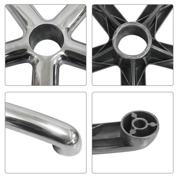 Base de chaise de bureau 5 étoiles, technologie de moulage intégré en alliage d'aluminium poli avec un diamètre de 500 mm