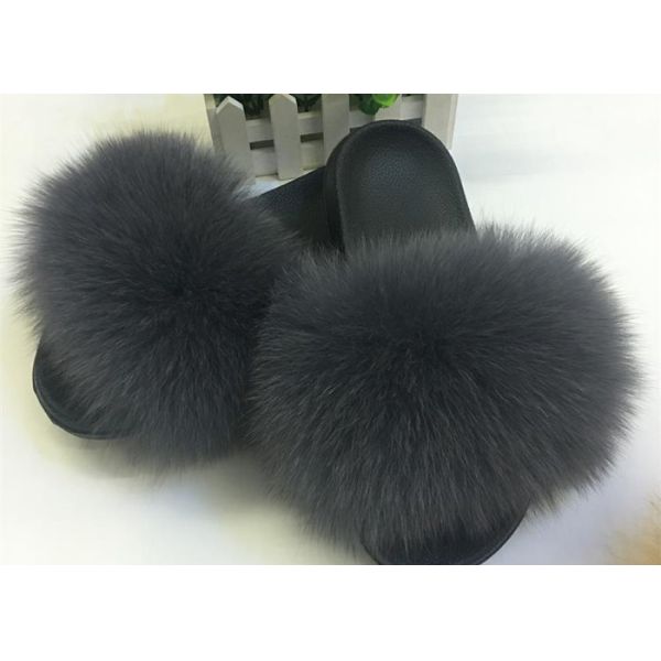 Resbalón anti de Fox de las señoras de los deslizadores lujosos auténticos de la piel cómodo para el invierno del otoño