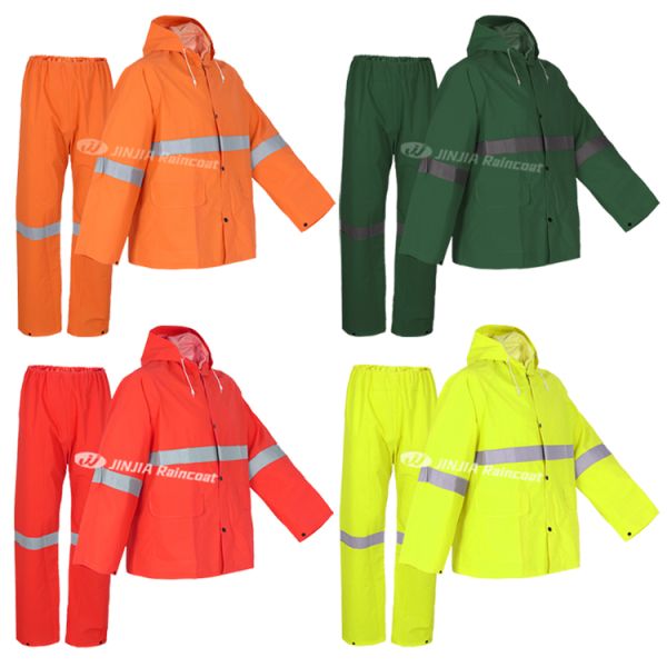 Outside Windproof Oxford Hood Raincoats For Construction Workers