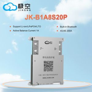 BMS 3s 4s 6s 8s 200A Active Balance BMS Current 2A with Bt RS485 Heat Can for LiFePO4 Li-ion Lto Jkbms