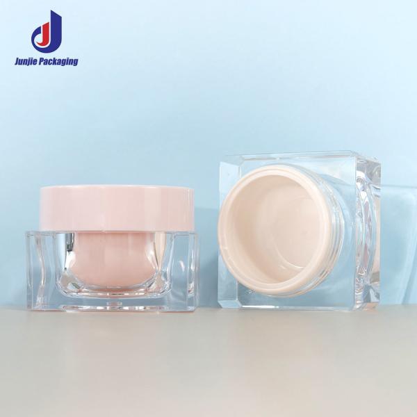 Screen Printing Square Acrylic Bottles Light Pink Perfume Bottle 50ml 100ml For Skin Care Products