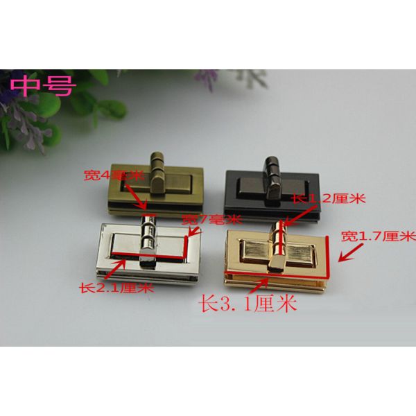 Good price zinc alloy multi-color leather handbags fittings metal turn lock