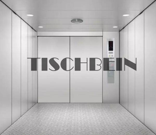 Traction VVVF Painted Steel Cargo Elevator Freight Elevator With Checkered Plate Floor Door Holding Button For Warehouse
