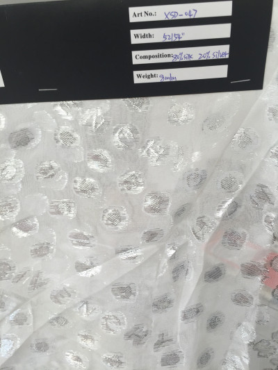 silk/metallic clipped jacquard