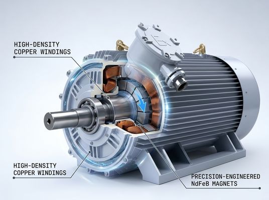 IE5 Efficiency 110KW Low Noise Water Cooled Permanent Magnet Synchronous Motor for Industrial Applications