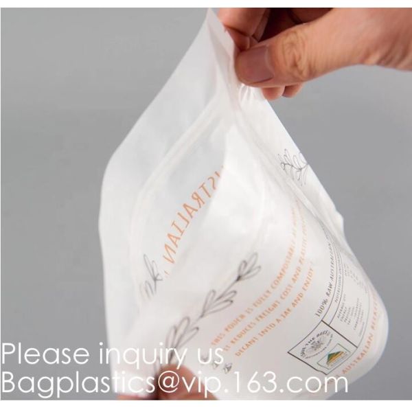 Compostable Corn Starch Laminated Biodegradable Packaging Bag PLA Bag PBAT Corn Starch Compostable Pouch With Lip