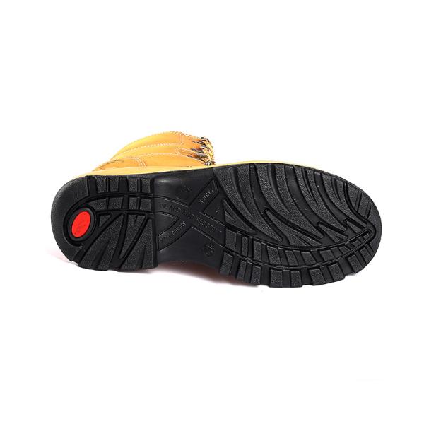 Factory Workshop Waterproof Slip Resistant Work Boots Cowhide Anti Puncture Material