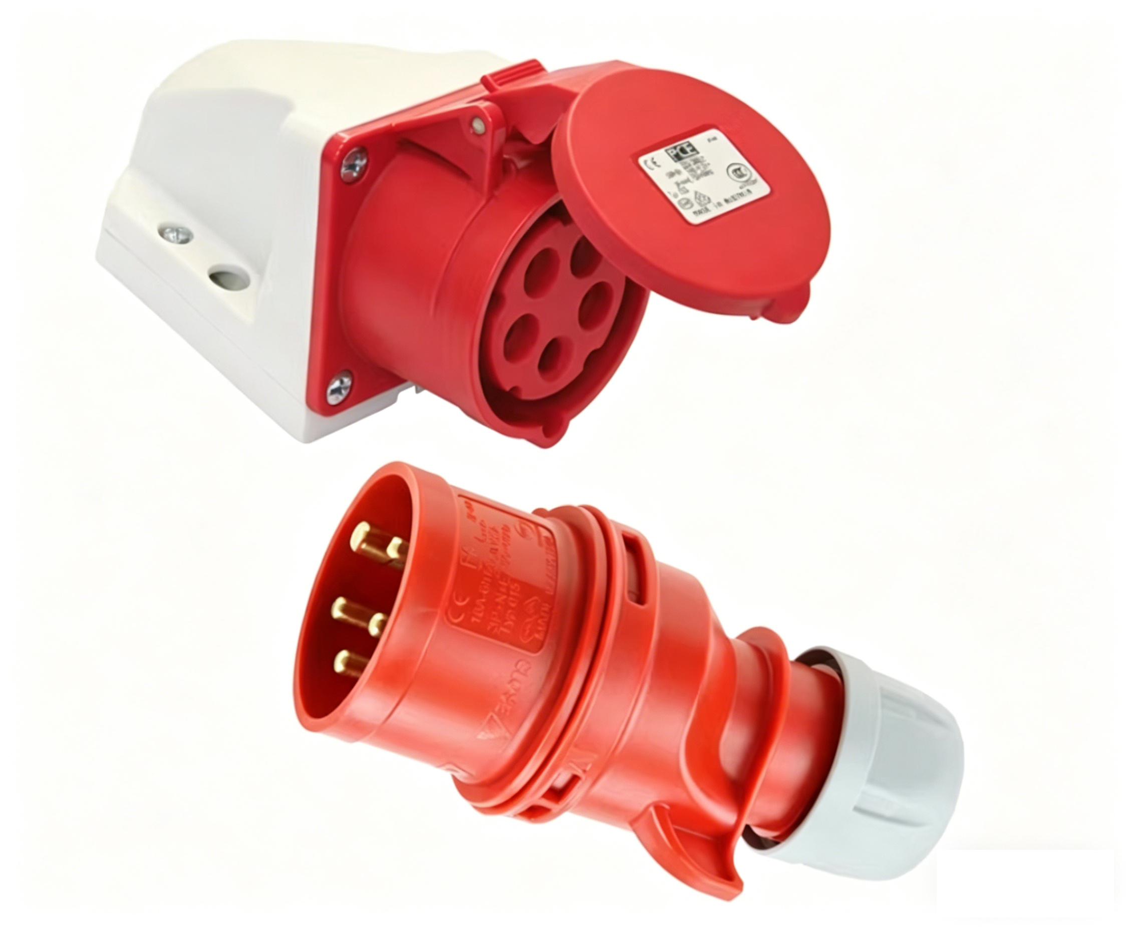 Original Brand New PCE Industrial IP44 Plastic Waterproof Explosion-Proof Plug Socket 380V 32A for Industrial Workshop