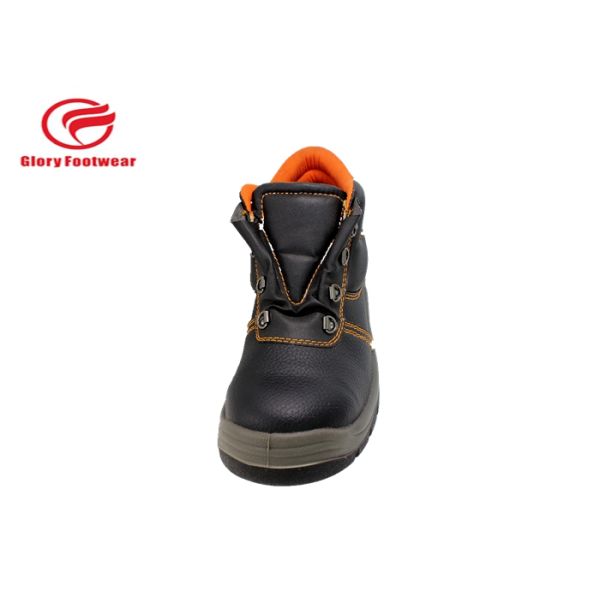 Double Density PU Outsole Steel Toe Work Shoes With Embossed Leather / Breathable Lining