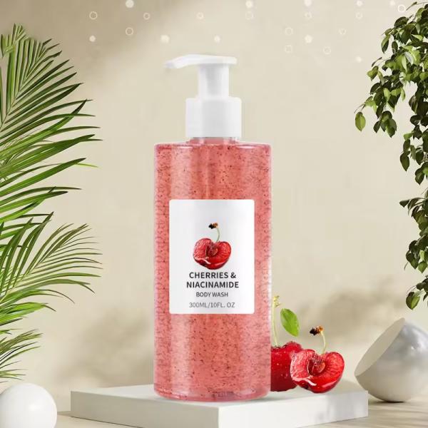 OEM Red Cherry Scrub Cuidados corporais Hidratante Branqueamento Esfoliação Lava-corpo Poros