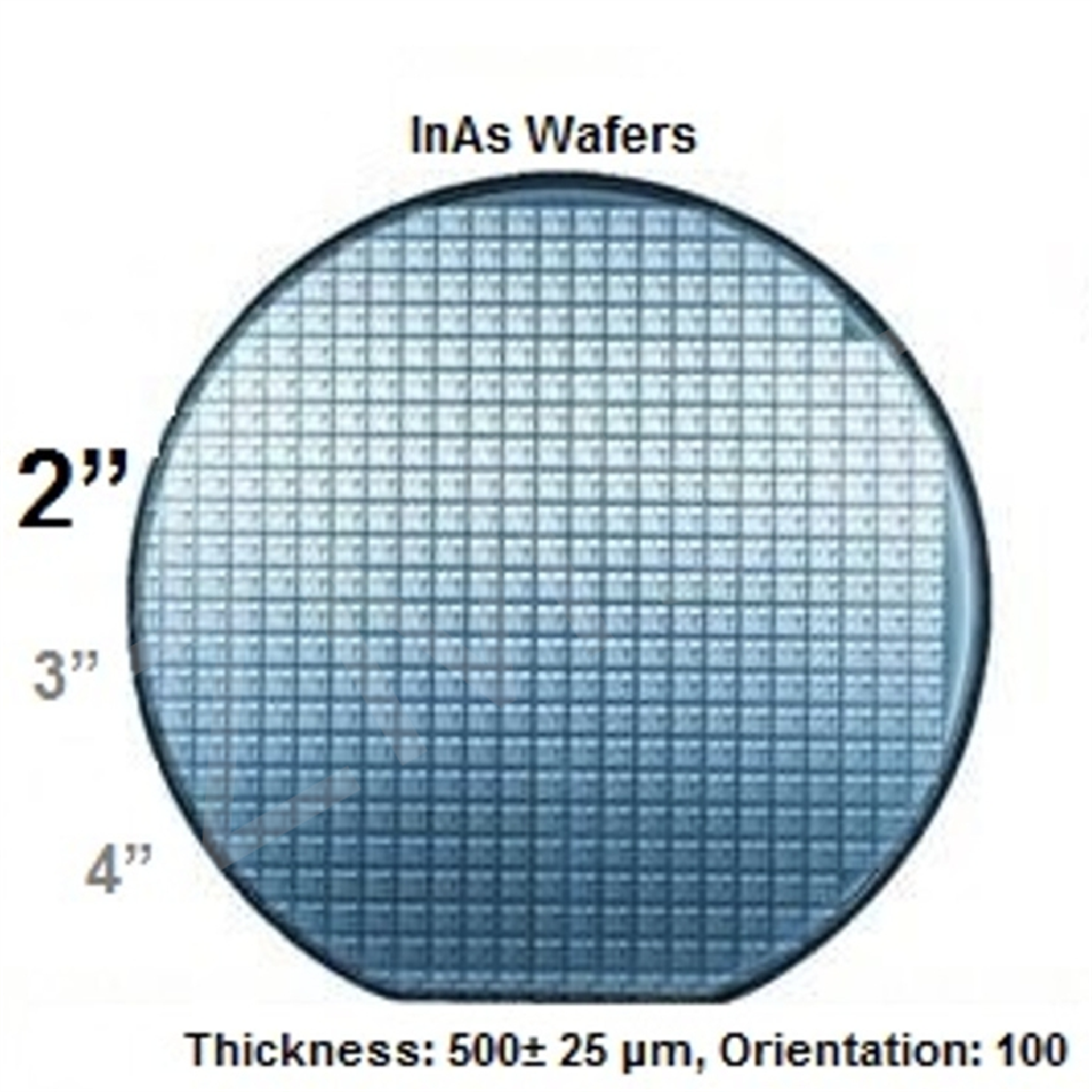 InAs Wafer Doped Zn 2 Inch Indium Arsenide Wafer Dia 50mm Толщина 500um <100> На заказ