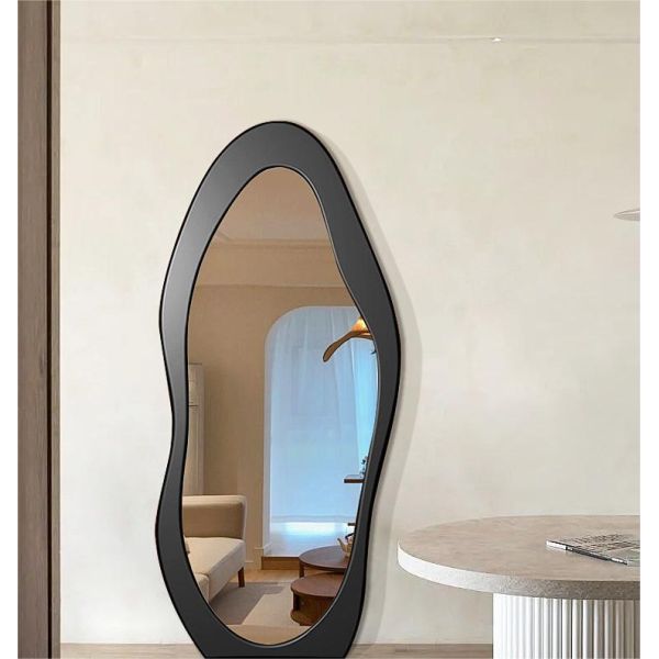 60x160cm Wooden Frame Freestanding Floor Mirror Black White