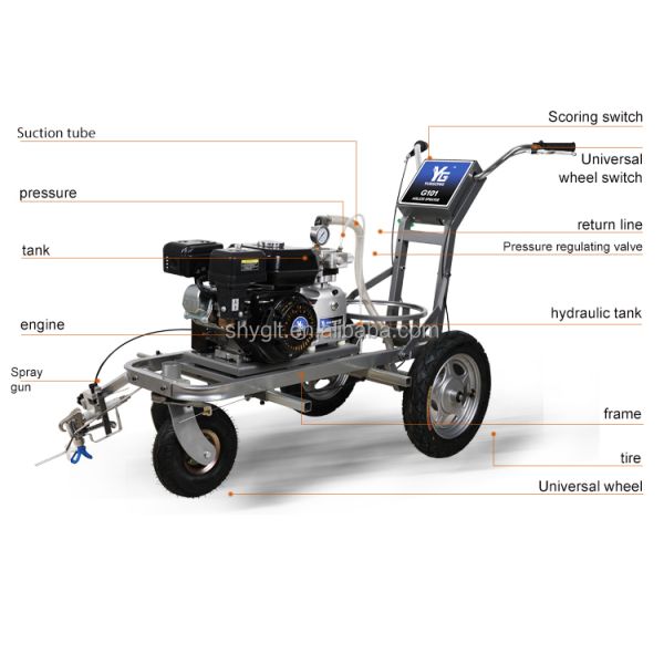 Cold Paint Road Marking Machine 5.5 HP Airless Paint Striper For Expressway