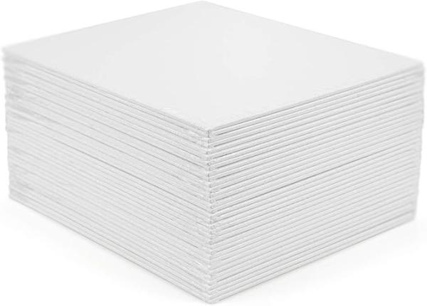 10''X8'' Pure Cotton Blank Canvas Panel Board 24 Pack 3mm Thickness