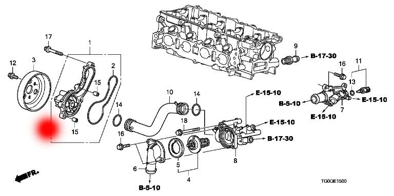 19200-RB0-003 Водяной насос для HONDA CITY V SALOON GM2 GM3 1.4 I-V TEC