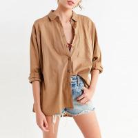 Camisa da tela de linho 2018 para mulheres