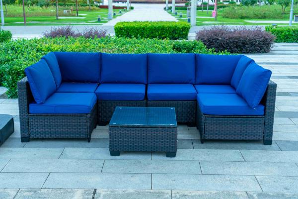 Garden Sofa Set Outdoor Furniture Steel Modern Sofa Dining Residential Multifunctional Plastic Rattan Patio Luxury