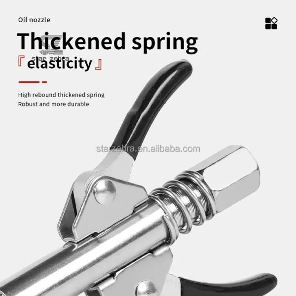 Lubrication Tool Cavitt 10000psi High Pressure Grease Gun Coupler 90*15mm Double Handle Nozzle Nipple