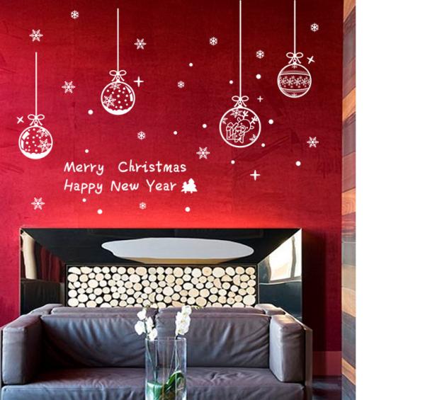 Shop Window Door Christmas Wall Stickers Kids Living Room Bedroom Decoration