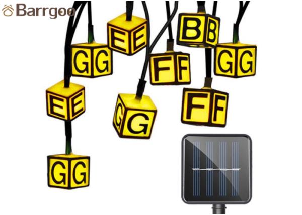 Creative Letter Solar Powered Outdoor Christmas String Lights Waterproof Plastic Material