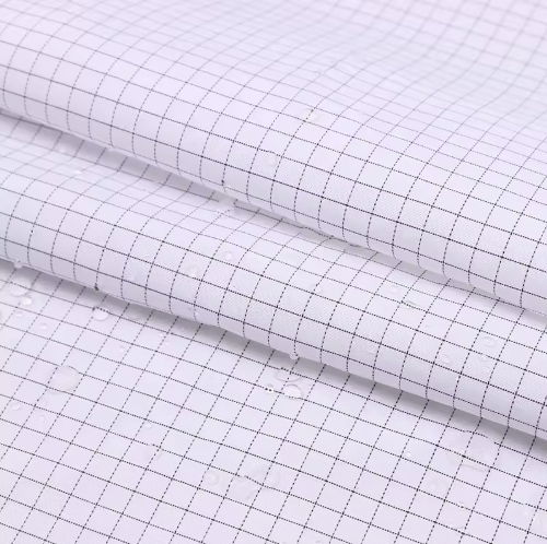 Anti-static ESD Cleanroom Polyester Fabric, 5mm Grid, White, Cleanroom Coating