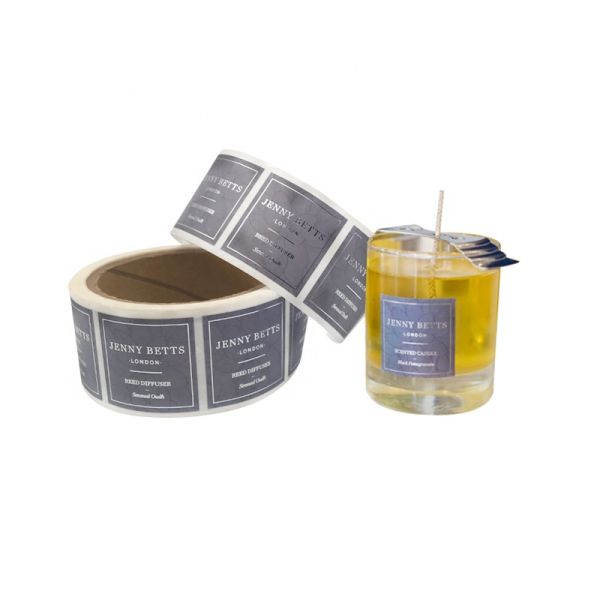 Etiquetas cortadas feitas sob encomenda de carimbo quentes do vinil da vela do volume da folha de ouro de Debossing