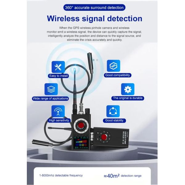 Anti Eavesdropping Detector RF Wireless Gsm Signal Wiretapping Tracker for Security