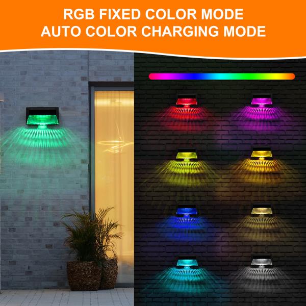 Solar jardim rua pátio luz decorativa solar alimentado LED lâmpada de parede montada luz de vedação exterior