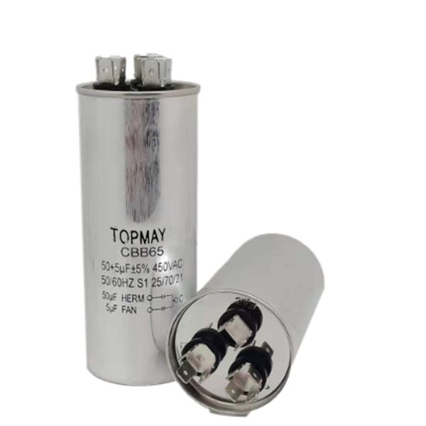 Single Phase Motor Run Capacitor CBB65 50+5uF 370VAC For Compressor