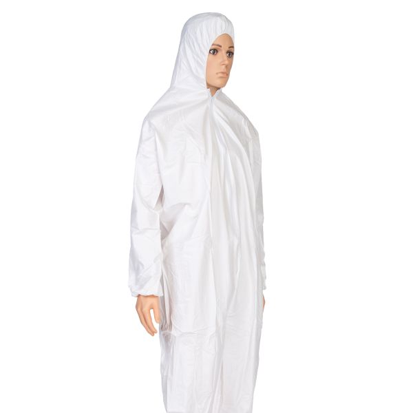 Hazmat Hospital Hooded Chemical Resistant Protective Suit Health And Safety