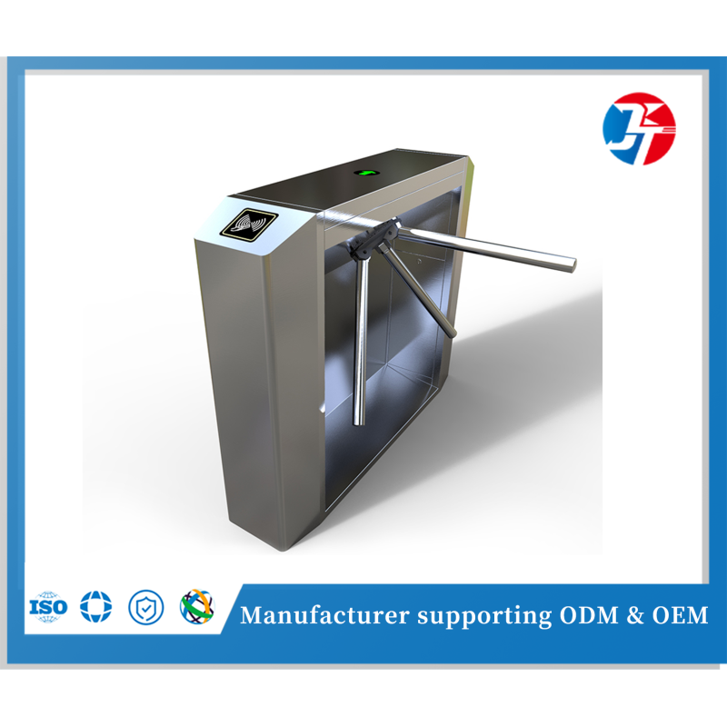 304 Stainless Steel Three Roller Revolving Turnstile With Passage Door Control