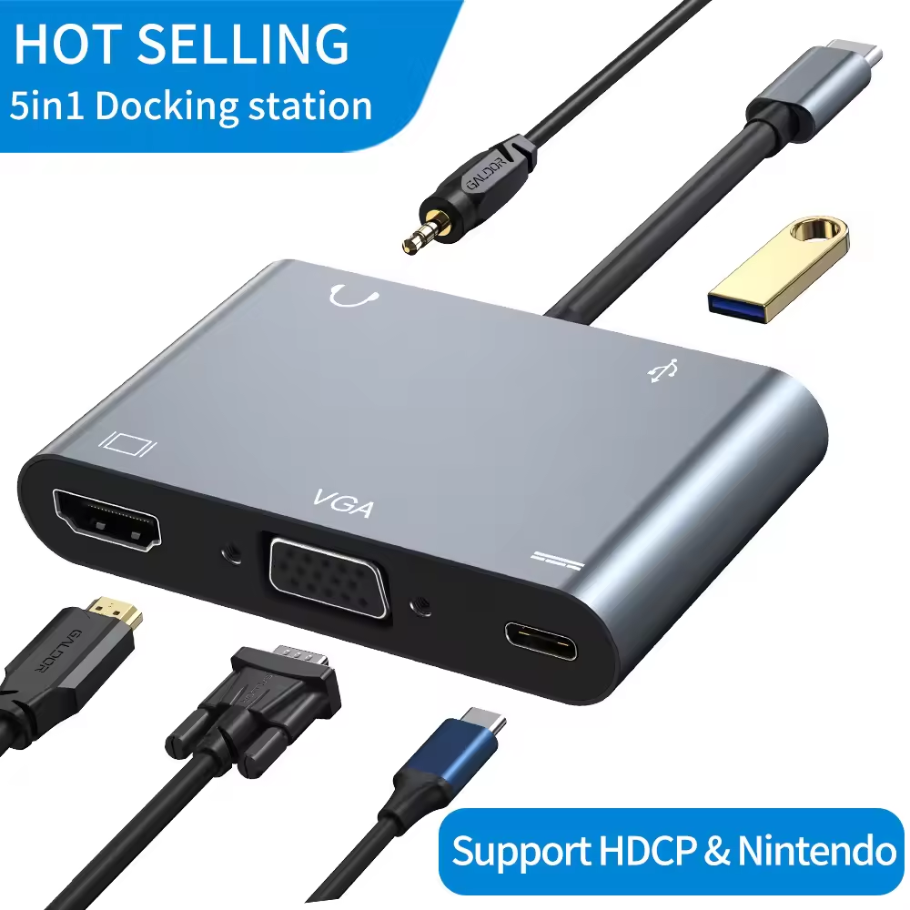 USB Multi Hub PD100W 4K HDTV VGA 3 0 Тип C 3.0 Концентраторный адаптер Сплитер USBC Dock
