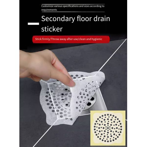 Easy Operation Filter Mesh Sticker Membrane Fabric Shower Drain Non-woven floor drain paste Fabric Hair Catcher Factory Price
