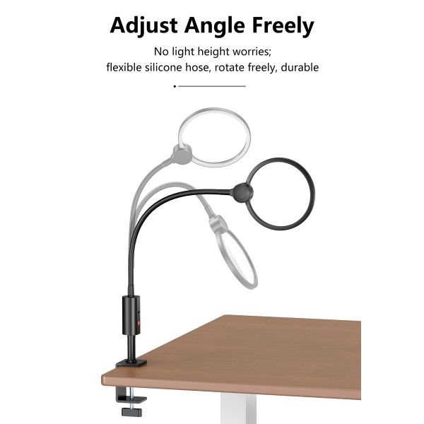 New Desktop Vintage Style Magnifier Reading Detachable Magnifying Glass Rechargeable Magnifier Professional Outdoor Field